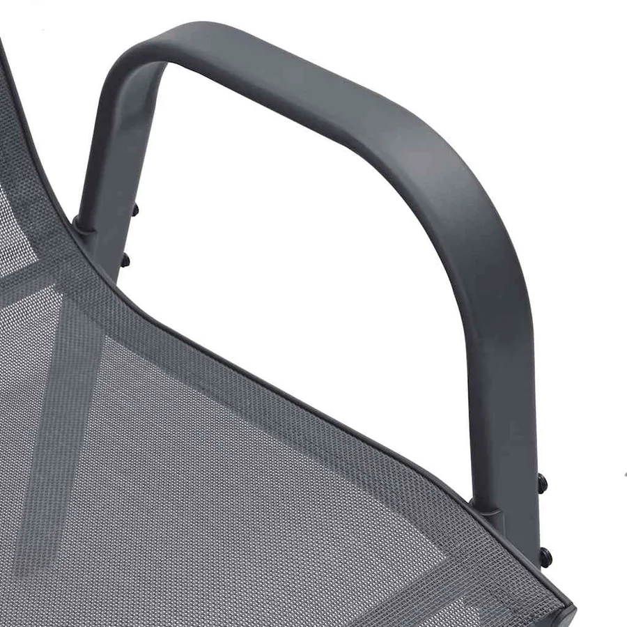 Chaises empilables de jardin lot de 4 Gris Tissu textilène - 10