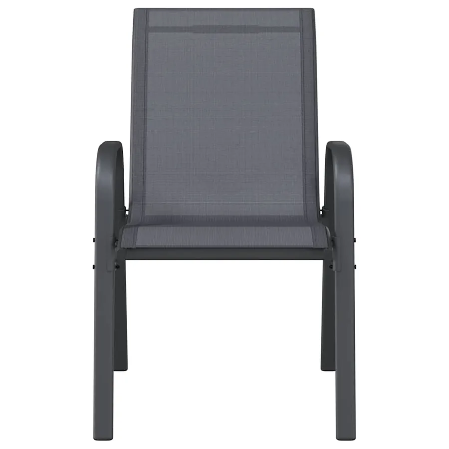 Chaises empilables de jardin lot de 4 Gris Tissu textilène - 4