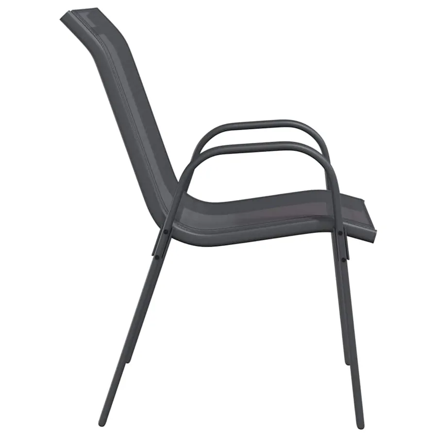 Chaises empilables de jardin lot de 4 Gris Tissu textilène - 6