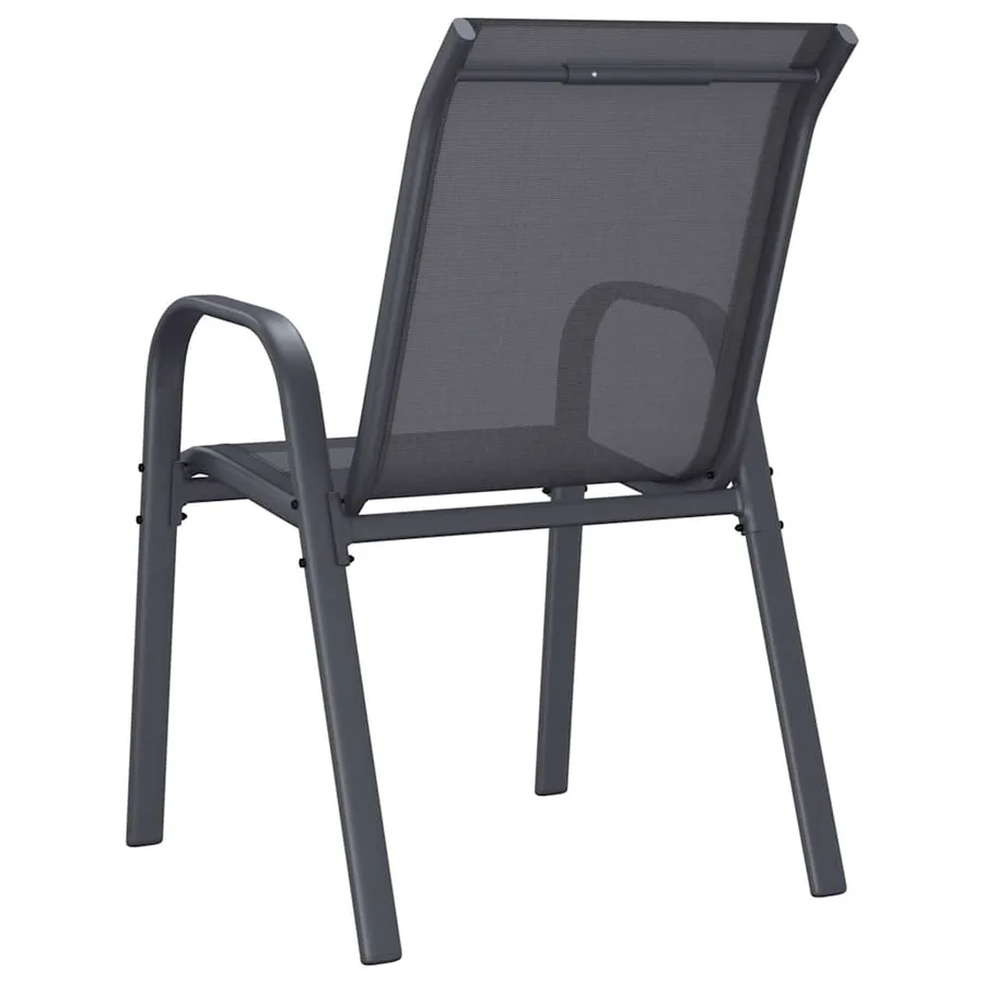Chaises empilables de jardin lot de 4 Gris Tissu textilène - 7