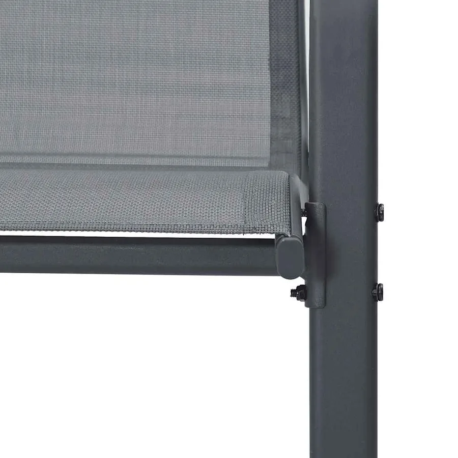 Chaises empilables de jardin lot de 4 Gris Tissu textilène - 9