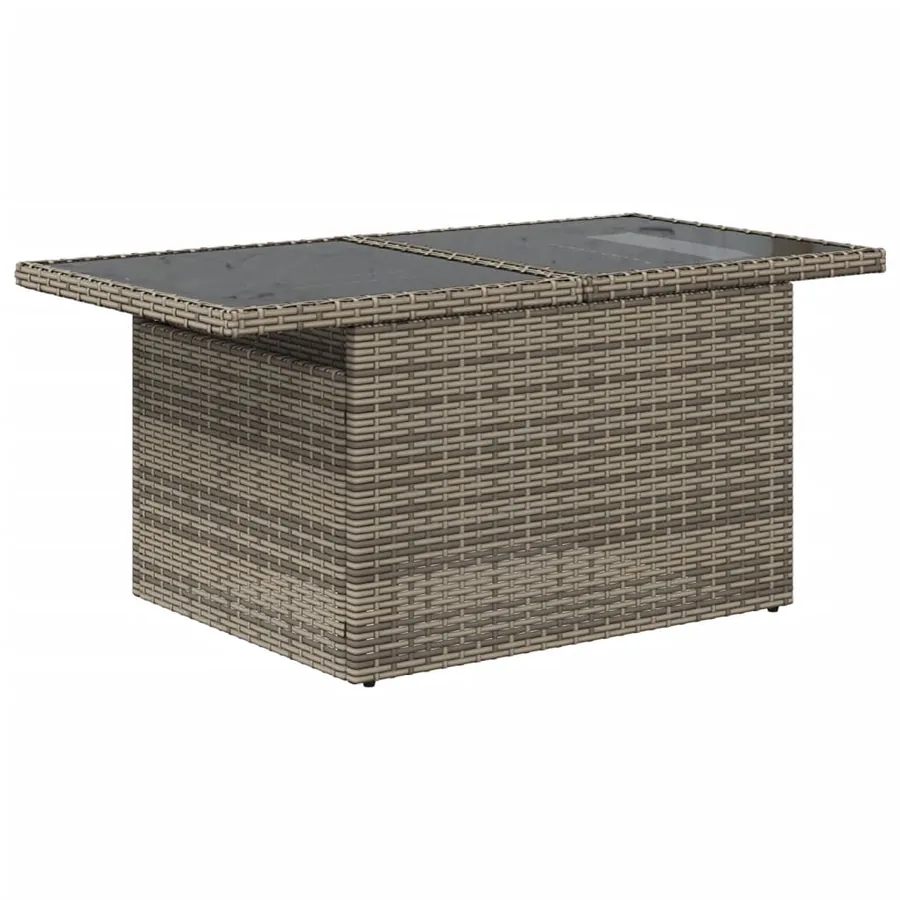 Ensemble de canapé de jardin 9 pcs avec coussins gris résine tressée - 4