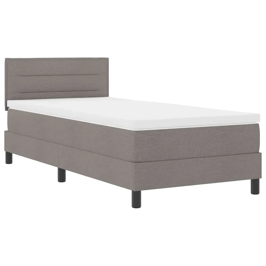 Lit à ressorts avec tête de lit Taupe 80 x 200 cm tissu - 4