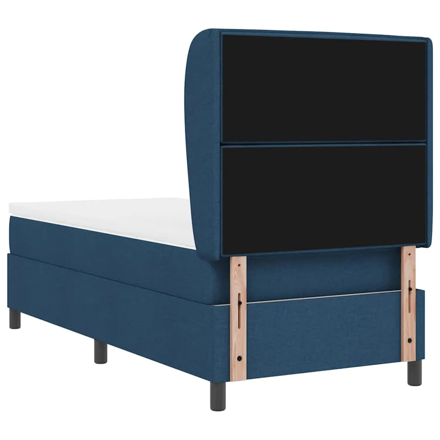 Lit à ressorts avec matelas Bleu 80 x 200 cm tissu - 9