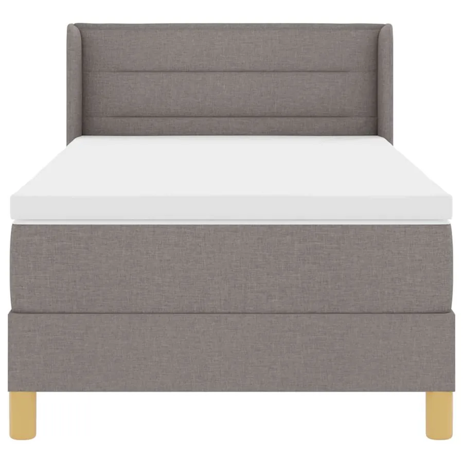 Lit à ressorts avec matelas Taupe 200 x 80 cm tissu - 7