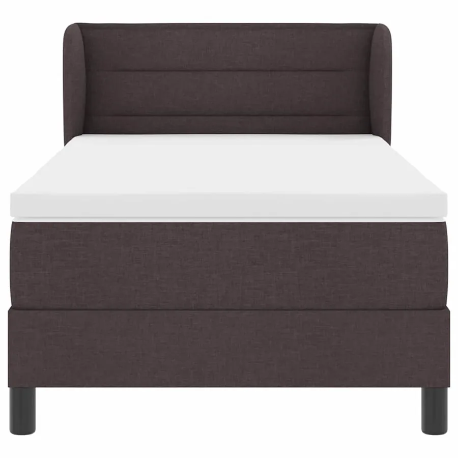 Lit à ressorts avec matelas Marron foncé 80 x 200 cm tissu - 7
