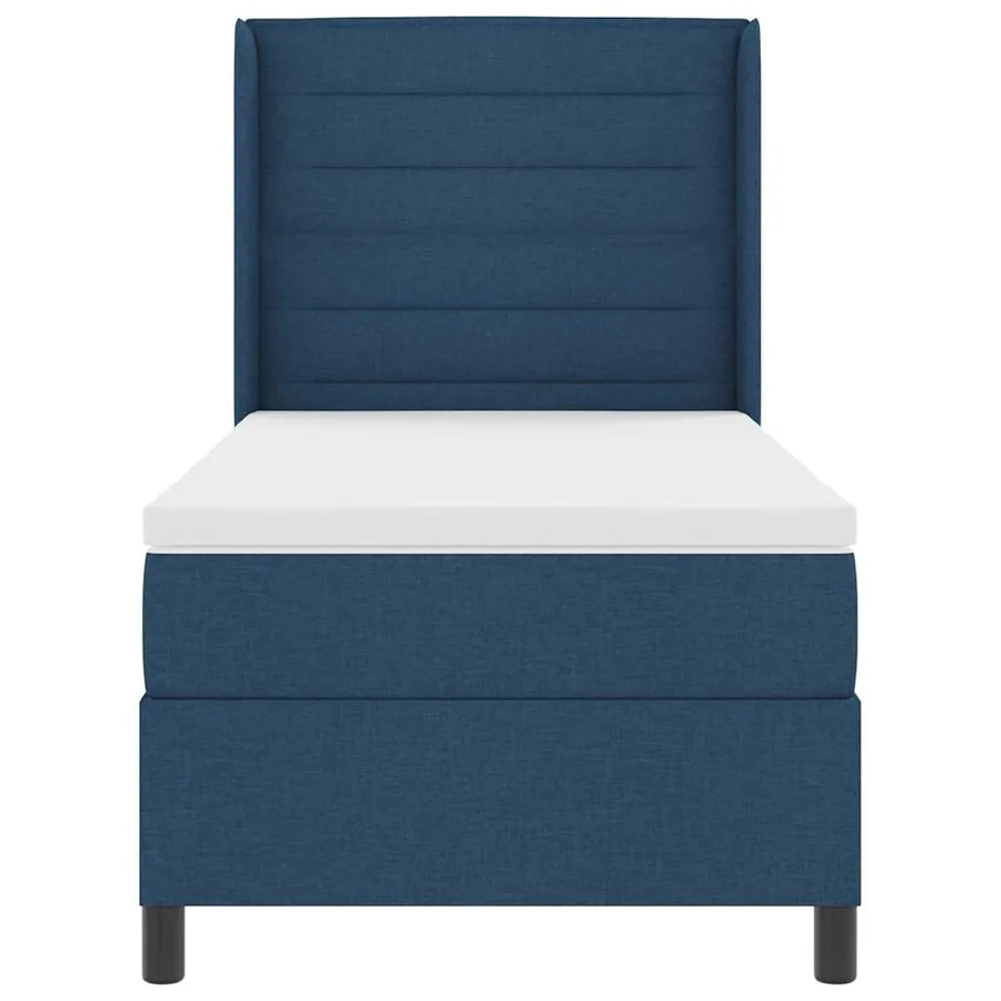 Lit à ressorts avec matelas Bleu 200 x 80 cm tissu - 7