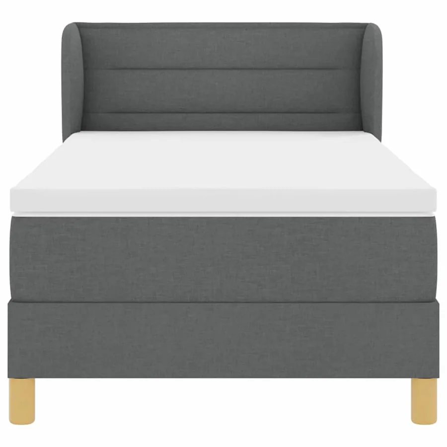 Lit à ressorts avec matelas Gris foncé 80 x 200 cm tissu - 7