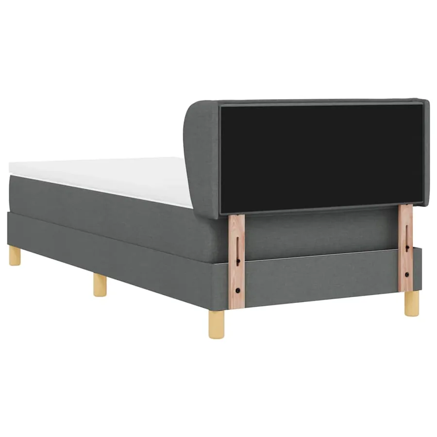 Lit à ressorts avec matelas Gris foncé 80 x 200 cm tissu - 9
