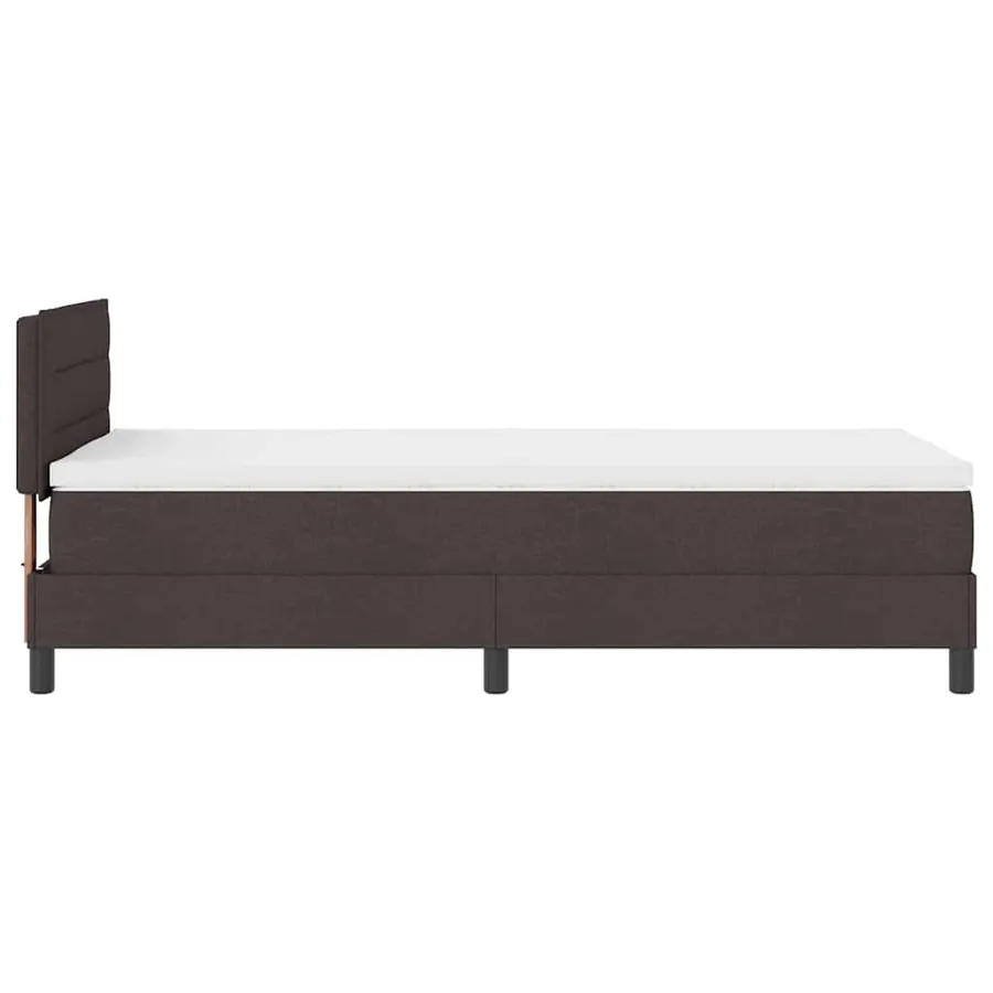 Lit à ressorts avec matelas Marron foncé 80 x 200 cm tissu - 9