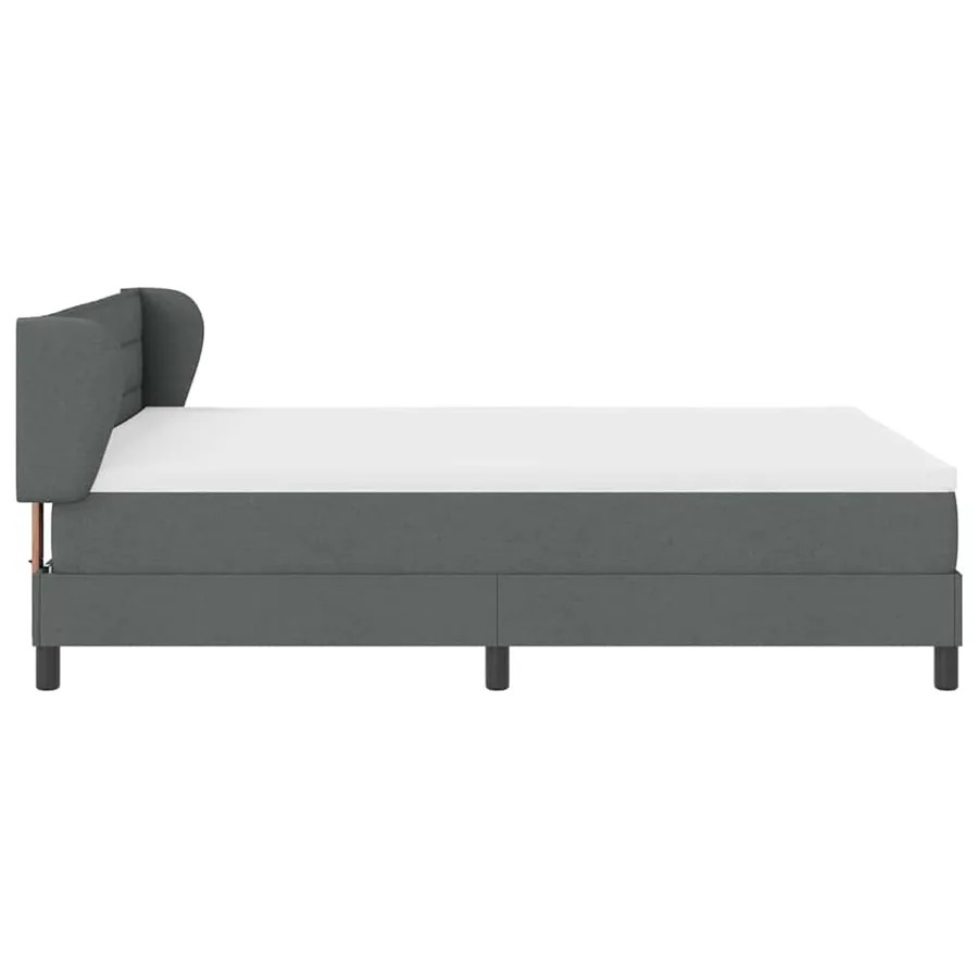 Lit à ressorts avec matelas Gris foncé 140 x 190 cm tissu - 7
