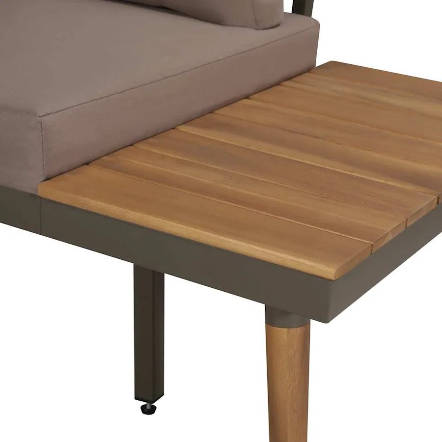 Salon de jardin 4pcs et coussins Bois d'acacia solide Marron - 3