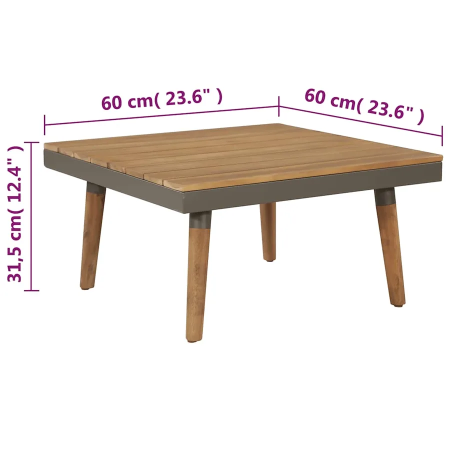 Salon de jardin 4pcs et coussins Bois d'acacia solide Marron - 8