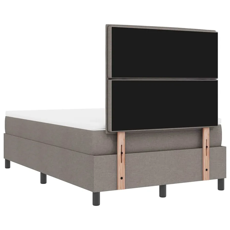 Lit à ressorts avec matelas Taupe 120 x 190 cm tissu - 9
