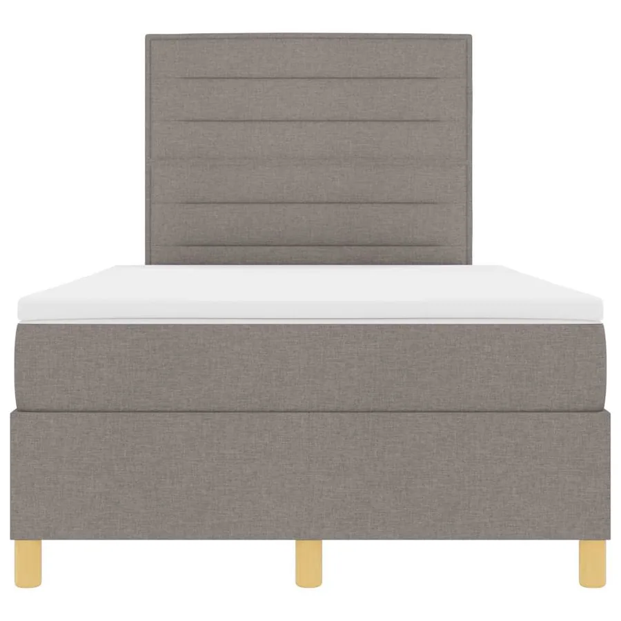 Lit à ressorts avec matelas Taupe 120 x 190 cm tissu - 7