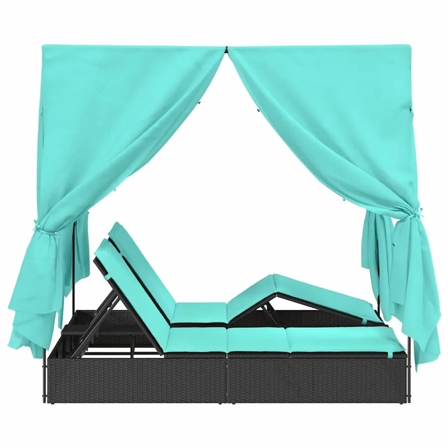 Transat double Réglable Turquoise 205 x 129 x 200 cm polyrotin - 6