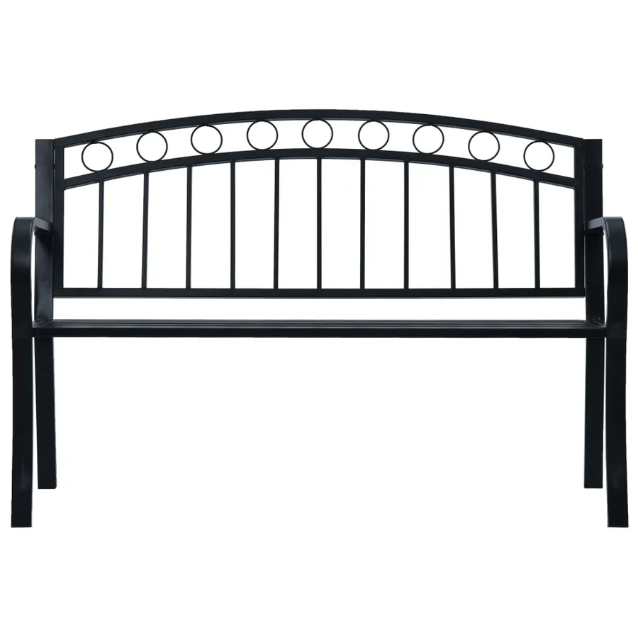 Banc de jardin 125 cm Noir Acier - 2