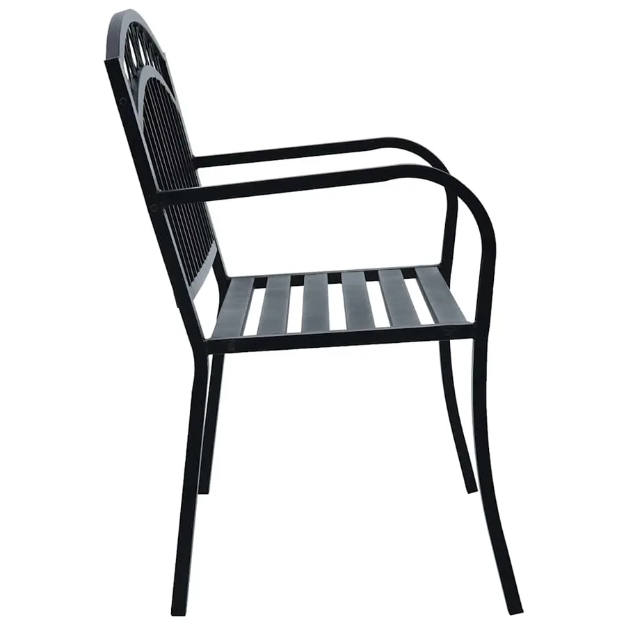 Banc de jardin 125 cm Noir Acier - 3