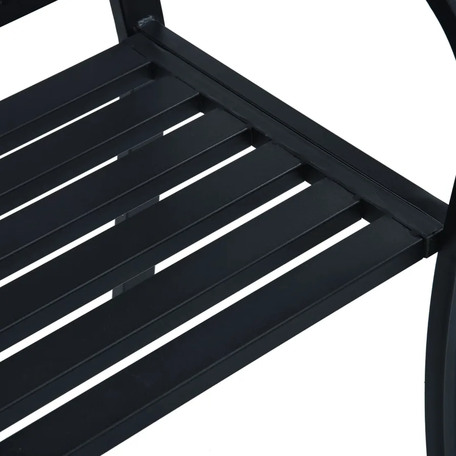 Banc de jardin 125 cm Noir Acier - 6
