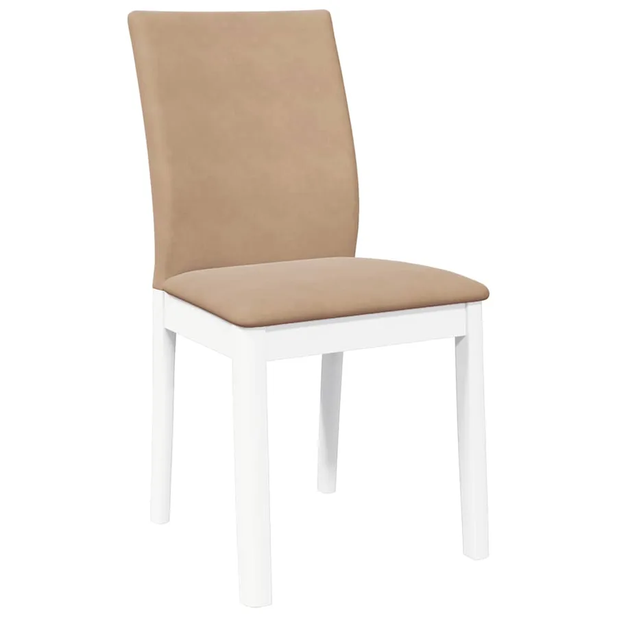 Chaises à manger coussins 2 pcs blanc bois massif caoutchouc - 4