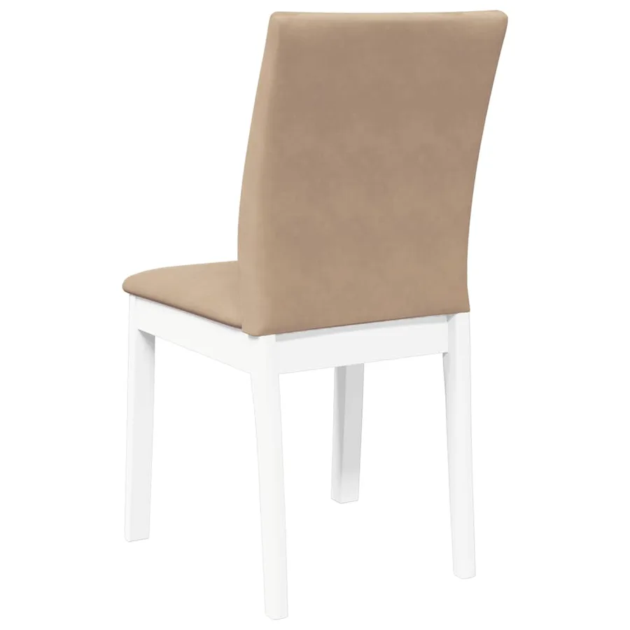 Chaises à manger coussins 2 pcs blanc bois massif caoutchouc - 7