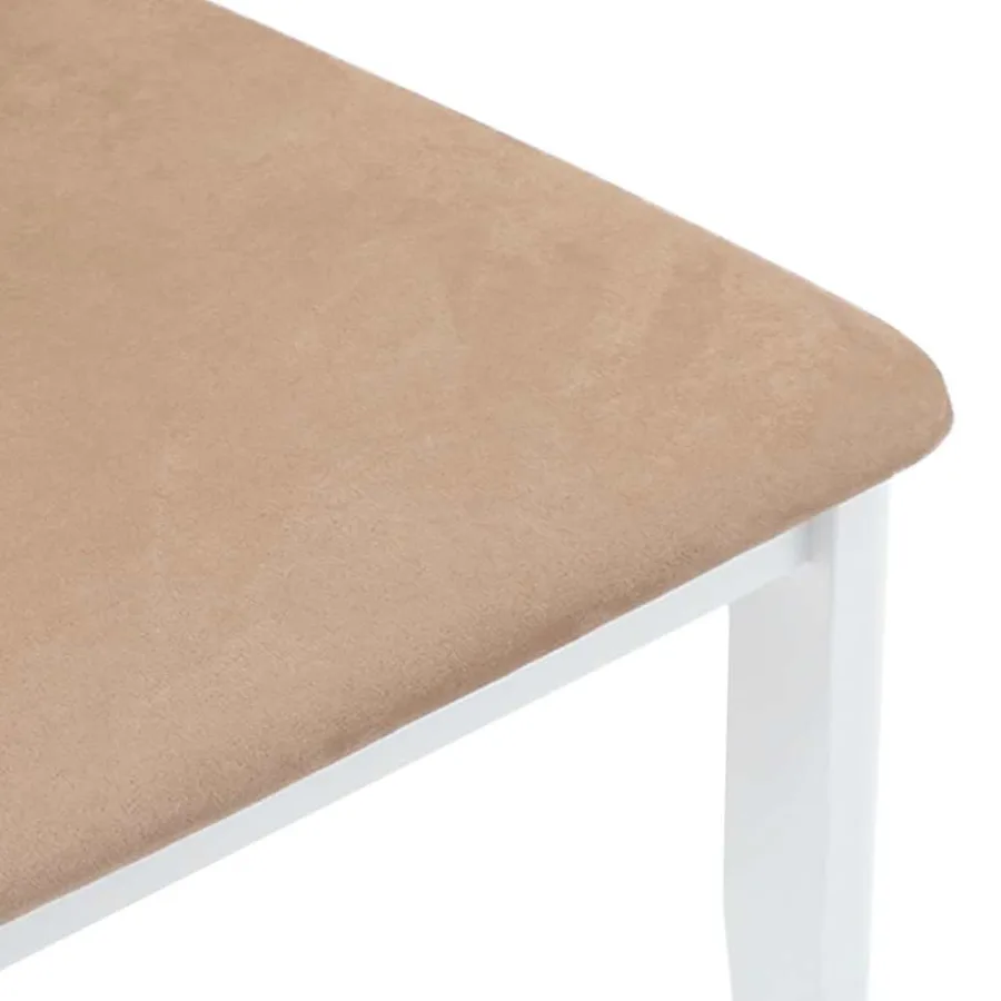 Chaises à manger coussins 2 pcs blanc bois massif caoutchouc - 8