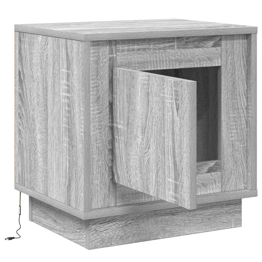 Cabinet de chevet Gris 44 x 34,5 x 45 cm Bois d'ingénierie - 5