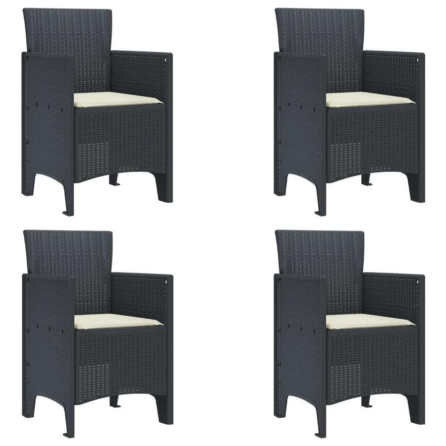 Chaise de jardin 4 pcs Anthracite 53 x 49 x 85 cm Polypropylène