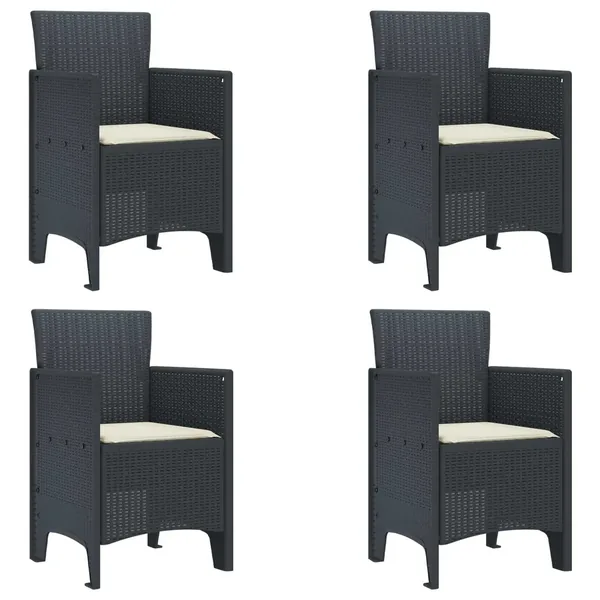 Chaise de jardin 4 pcs Anthracite 53 x 49 x 85 cm Polypropylène