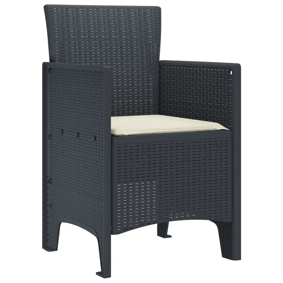 Chaise de jardin 4 pcs Anthracite 53 x 49 x 85 cm Polypropylène - 2