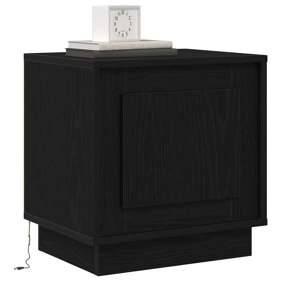 Cabinet de chevet Noir 44 x 34,5 x 45 cm Bois d'ingénierie - 3