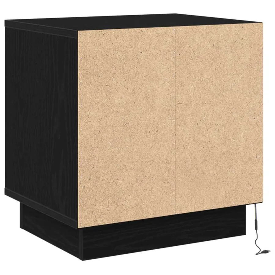 Cabinet de chevet Noir 44 x 34,5 x 45 cm Bois d'ingénierie - 9