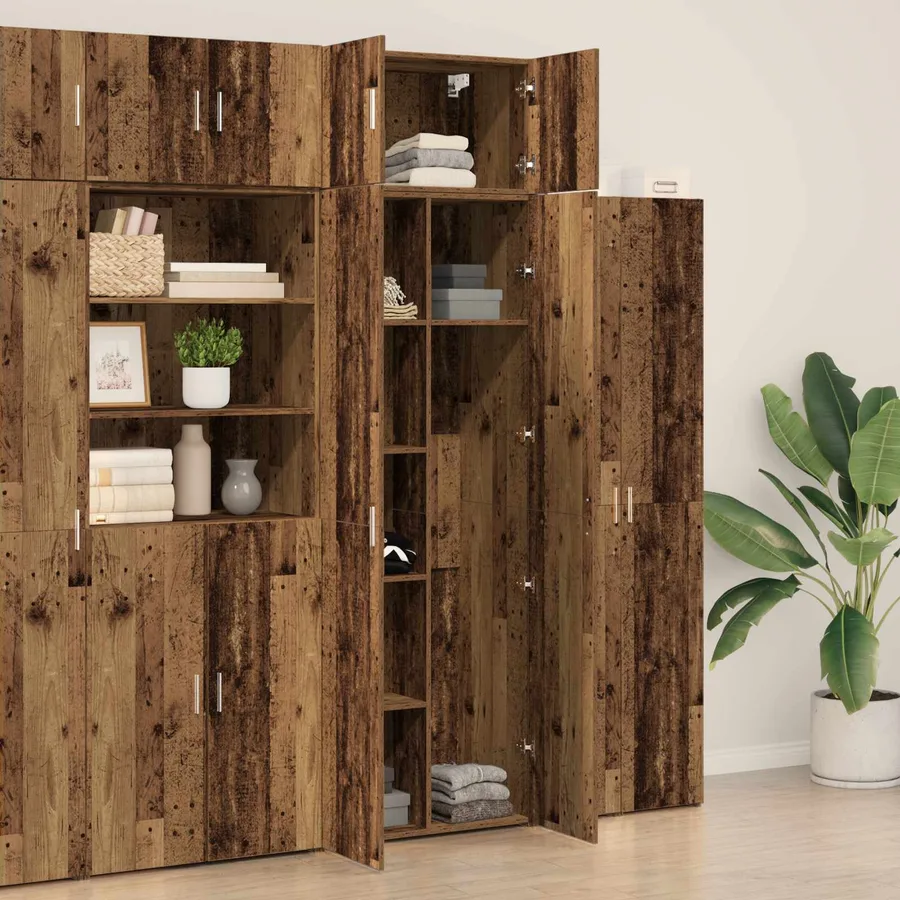 Armoire de rangement 2 pcs Bois ancien 70 x 42,5 x 185 cm - 4