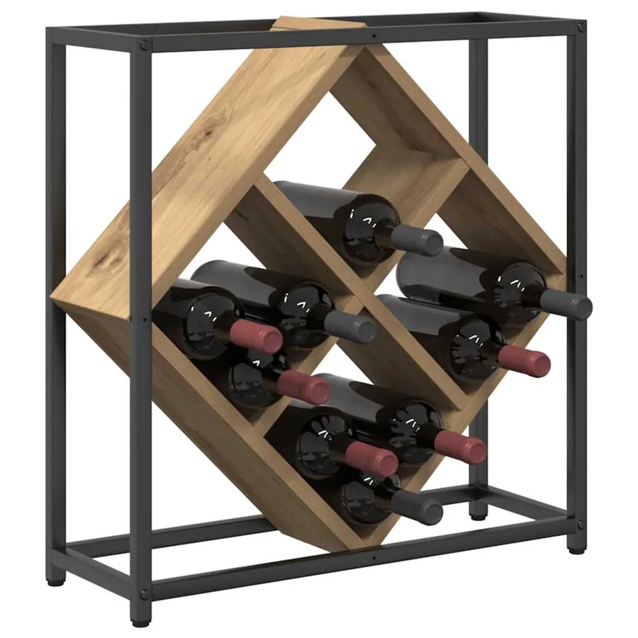 Étagère à vin 16 bouteilles Bois d'ingénierie Chêne artisanal - 3