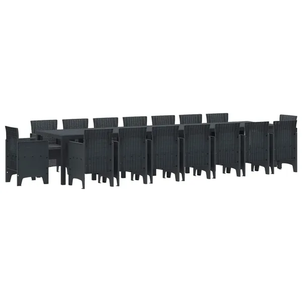 Ensemble de salle à manger de jardin avec coussins 17 pcs