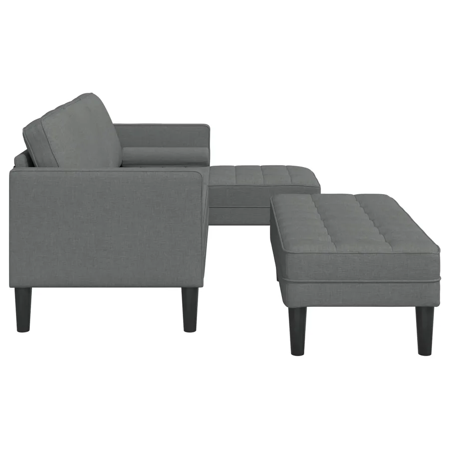 Ensemble de Canapés avec coussin 2 pcs Gris foncé Polyester - 7