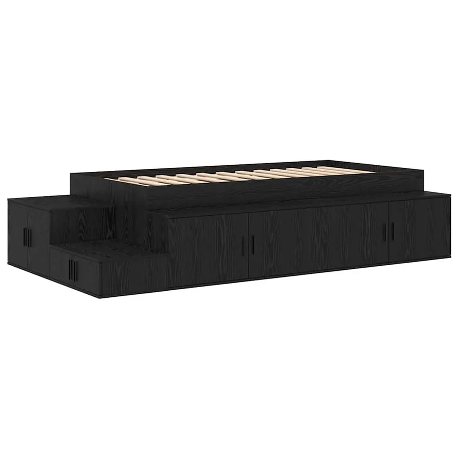 Cadre de lit avec rangement Chêne noir 80 cm Bois d'ingénierie - 2
