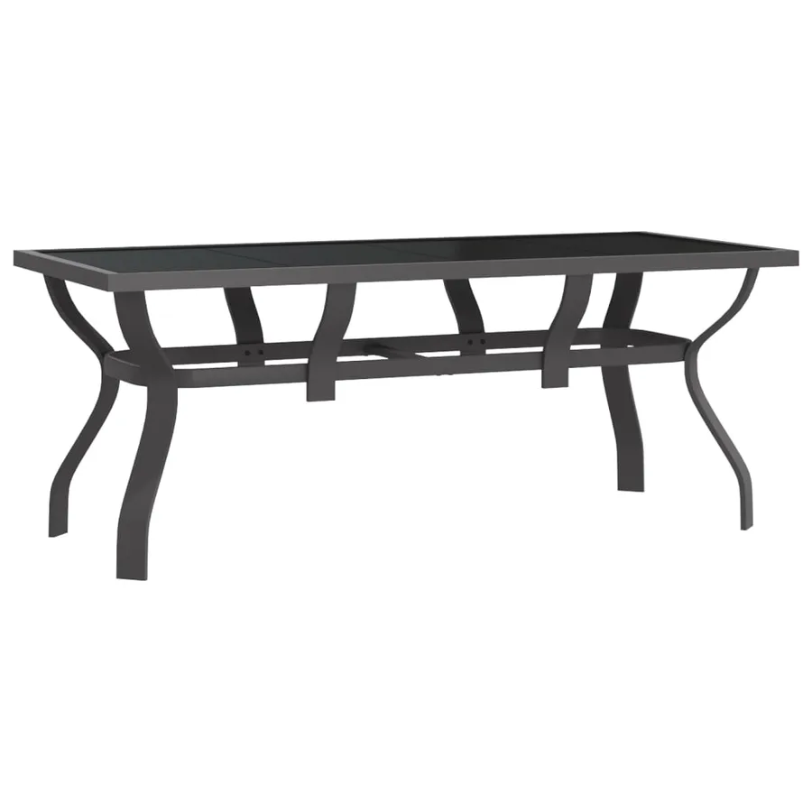 Ensemble à manger de jardin 5 pcs Gris et noir - 5
