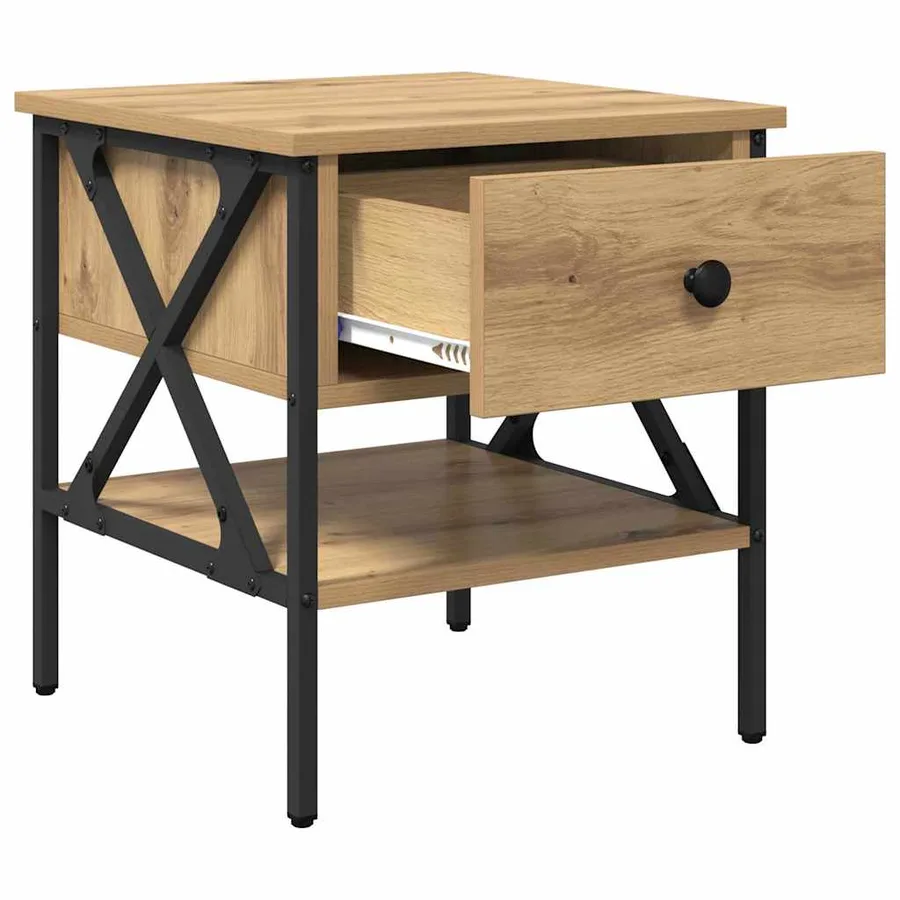 Table de chevet 2 pc chêne artisanal 40 x 42 x 45 cm - 6