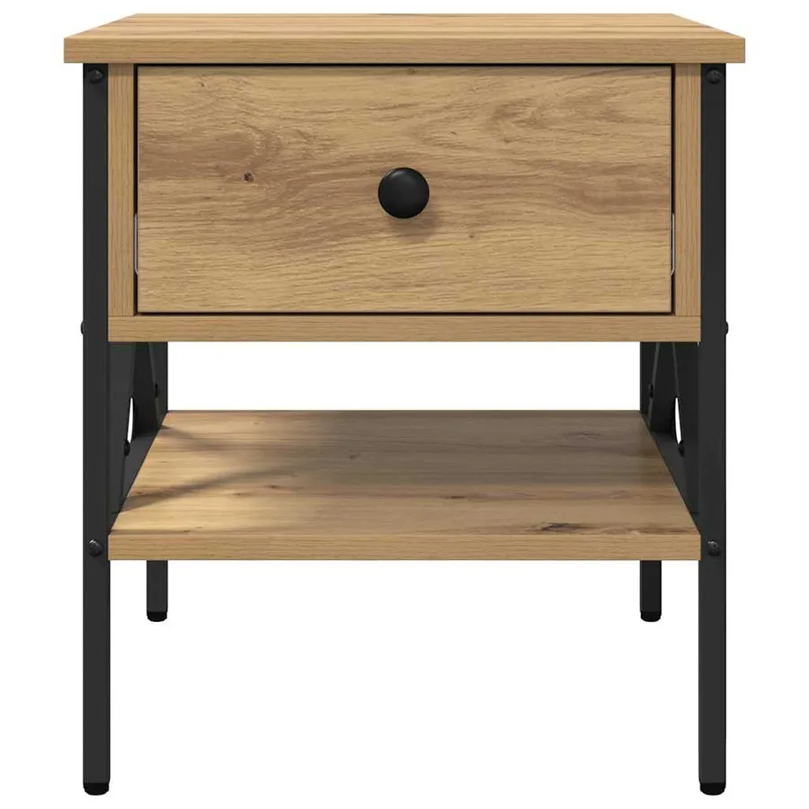 Table de chevet 2 pc chêne artisanal 40 x 42 x 45 cm - 7