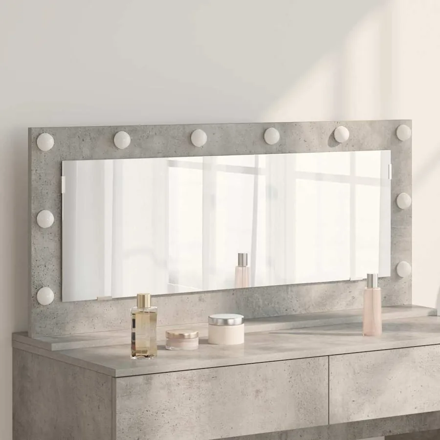 Miroir de vanité Rectangulaire Gris béton 100 x 45 x 18 cm