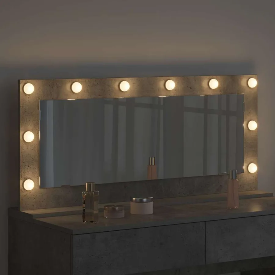 Miroir de vanité Rectangulaire Gris béton 100 x 45 x 18 cm - 3