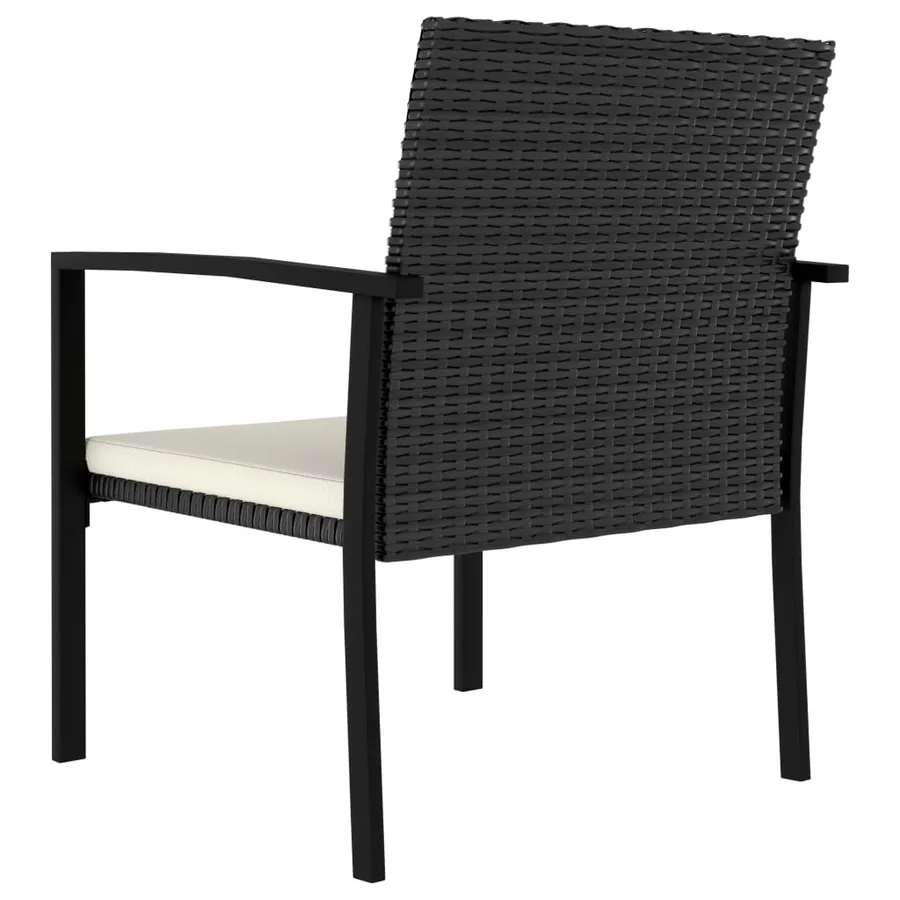 Ensemble à manger de jardin 5 pcs Résine tressée Noir - 13