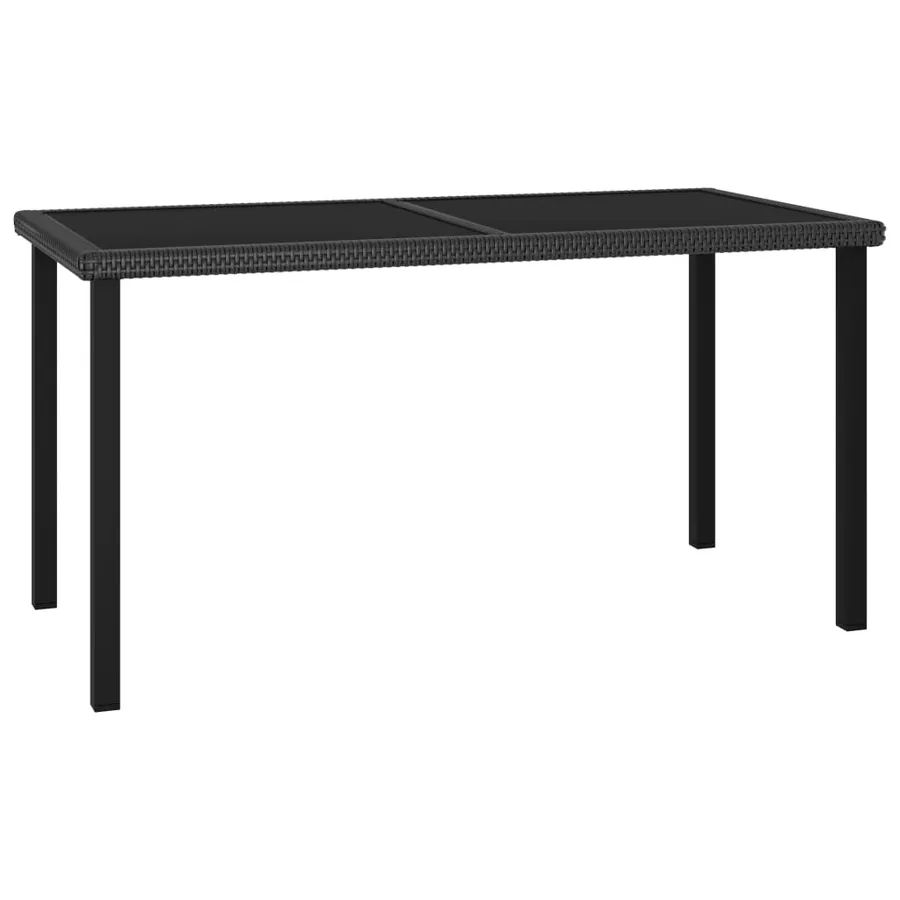 Ensemble à manger de jardin 5 pcs Résine tressée Noir - 3