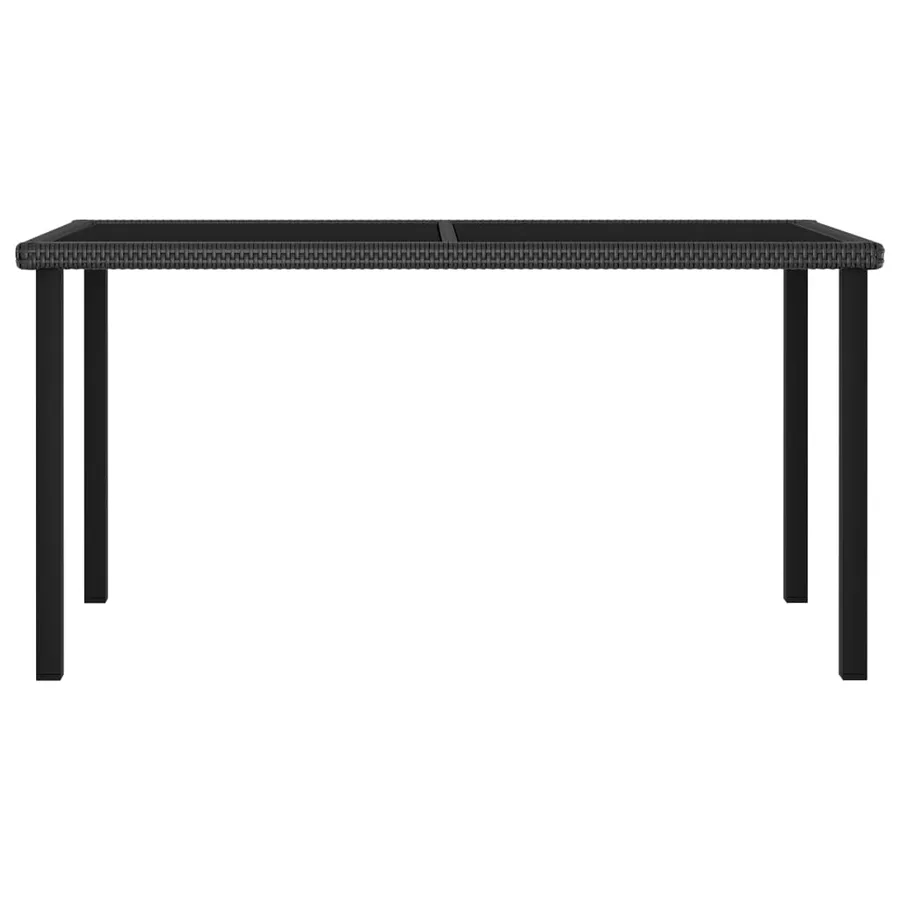 Ensemble à manger de jardin 5 pcs Résine tressée Noir - 4