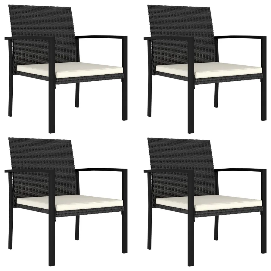 Ensemble à manger de jardin 5 pcs Résine tressée Noir - 7