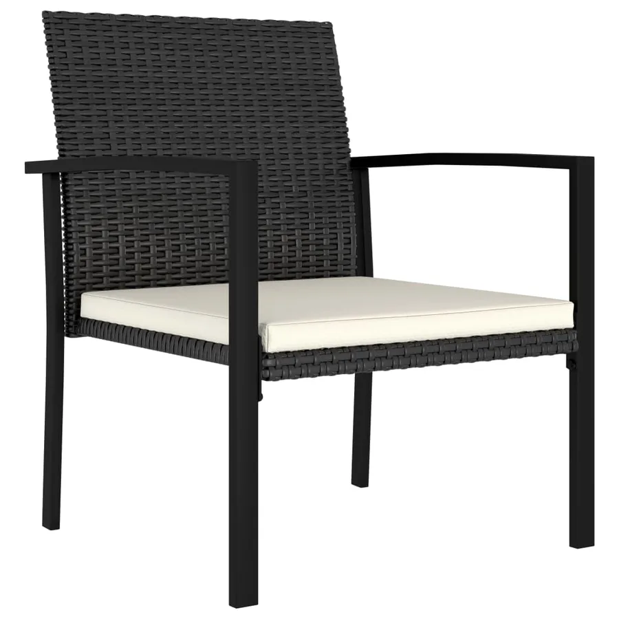 Ensemble à manger de jardin 5 pcs Résine tressée Noir - 8