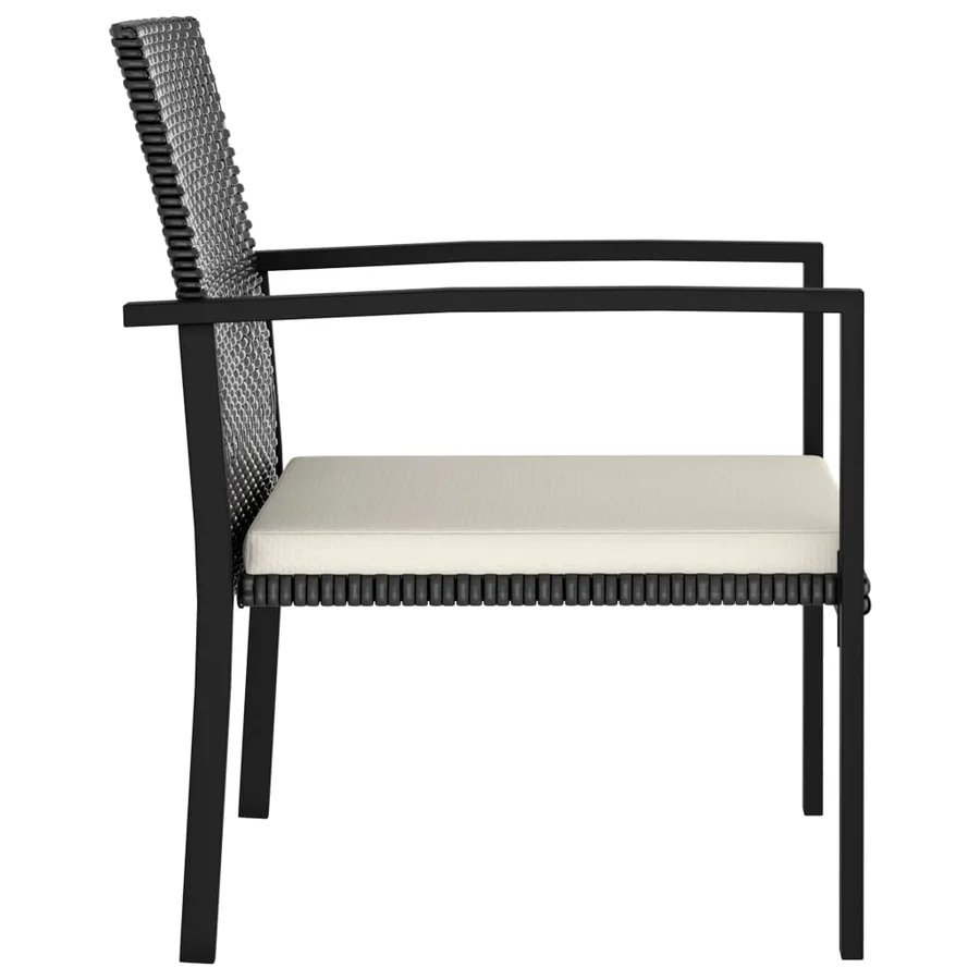 Ensemble à manger de jardin 5 pcs Résine tressée Noir - 9