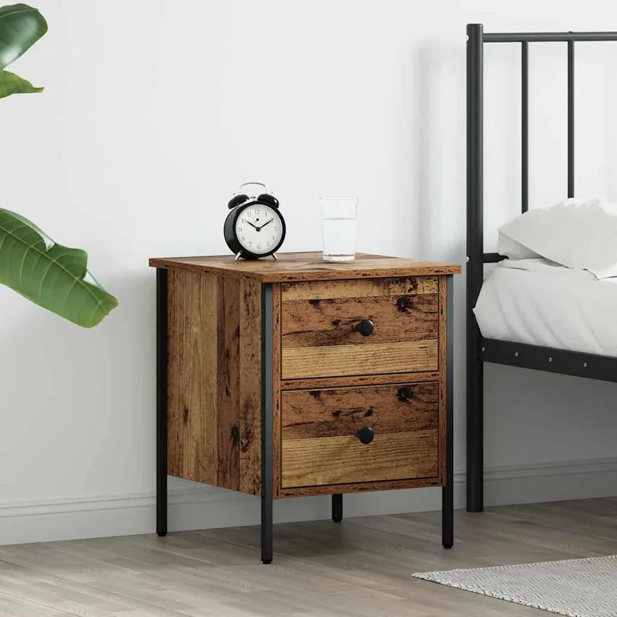 Cabinet de Chevet avec tiroir Bois ancien 40 x 42 x 50 cm