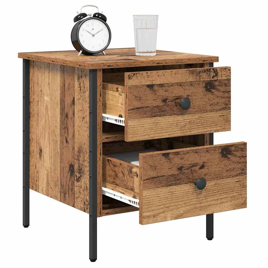Cabinet de Chevet avec tiroir Bois ancien 40 x 42 x 50 cm - 3